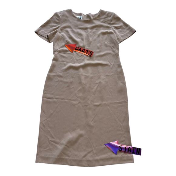 Vintage Dress Womens Size 8 Beige Petite Modest Everyday Wear - Picture 2 of 7